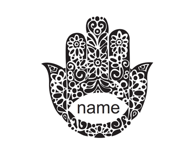 Tefillin bag Hamsa flower stencil